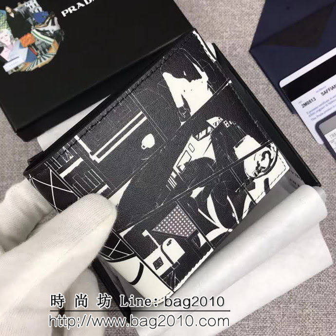 PRADA普拉達 官網同步 2018最新漫畫印象系列 男士卡片夾 2M0513 DD1442